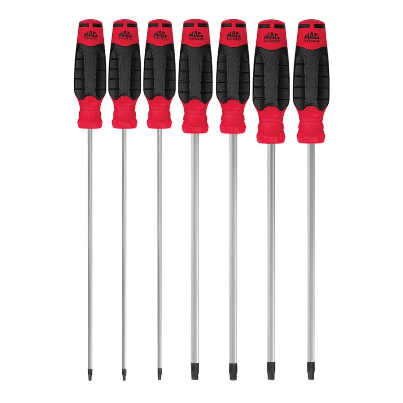 7-PC. Mac-Grip Tamper-Resistant Torx Screwdriver Set - Red